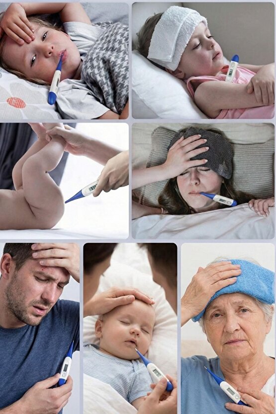 Bebek ve Çocuk İçin Dijital Çubuk Ateş Ölçer Termometre - Hassas Koltuk Altı Ölçüm