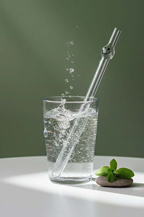 10 Adet Mega Cam Pipet Gülen Surat Geniş Pipet - Pipet Fırçası Hediye