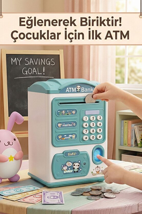 Elektronik Şifreli Parmak İzi Görünümlü Otomatik Kağıt Para Alan Atm Kumbara Kasa