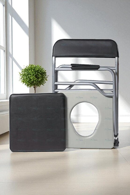 Hasta Yaşlı Tuvaleti Sandalyesi Seyyar Katlanabilir Klozetli Lazımlık Oturak Yükseltilebilir