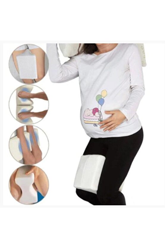 Ortopedik Bacak Arası Yastık Minderi Beyaz, Rahat ve Destekleyici Tasarım