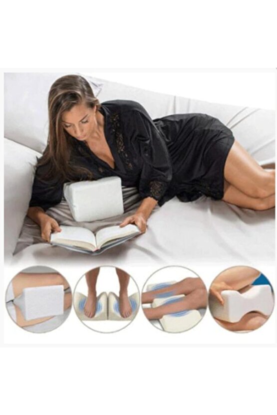 Ortopedik Bacak Arası Yastık Minderi Beyaz, Rahat ve Destekleyici Tasarım