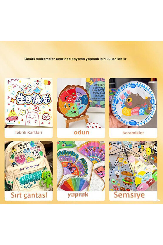 Akrilik Kalem 60 Renkli Çift Uçlu Akrilik Marker Kalem