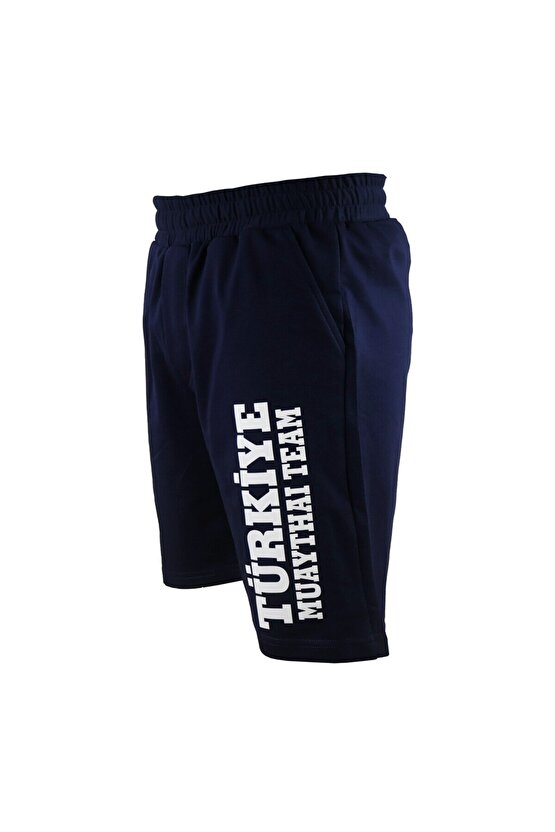 MT3038 Muaythai Şortu Türkiye Muay Thai Team Baskılı Lacivert Şort