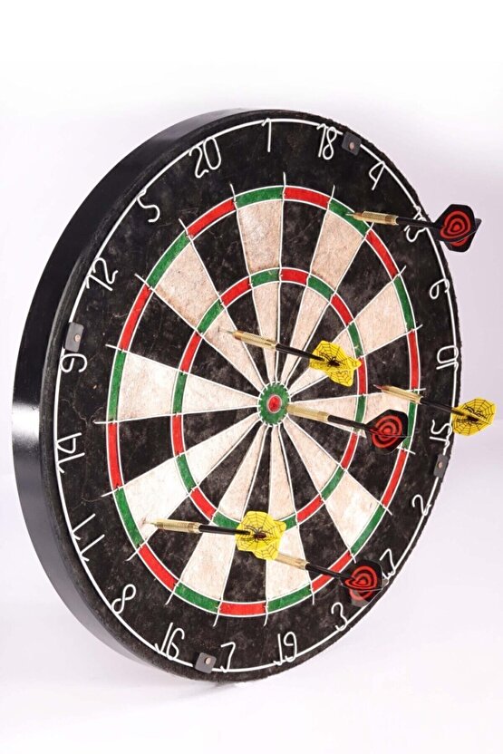 Sisal Dart Seti 45 Cm (18 İnç) Büyük Boy + 6 Dart Oku (18 Gr) Hedef Tahtası