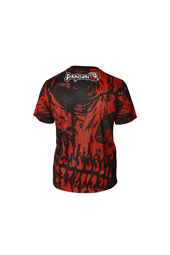 TX8597 Kick Boks Muaythai Tişört Kırmızı Dijital Baskılı Tişört