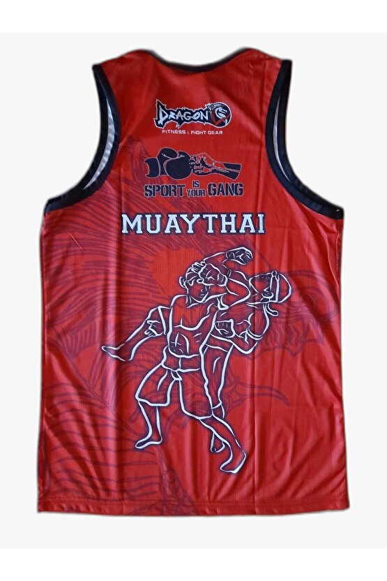 Giftoom Spor- Federasyon Logolu Dijital Baskılı Muay Thai Atlet