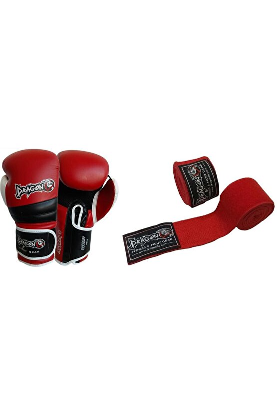 Attack Boks Eldiveni ve Boks Bandaj 2 li Set Kick Boks Muaythai Boks Eldiveni