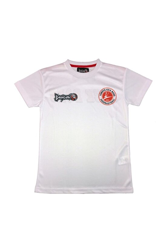 Giftoom Spor- Türkiye Kick Boks Federasyonu Armalı Kick Boks Beyaz Tişört