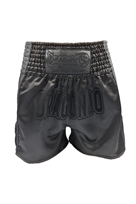 MT3025 Black Night Muay Thai Şortu Siyah Antrenman Şortu