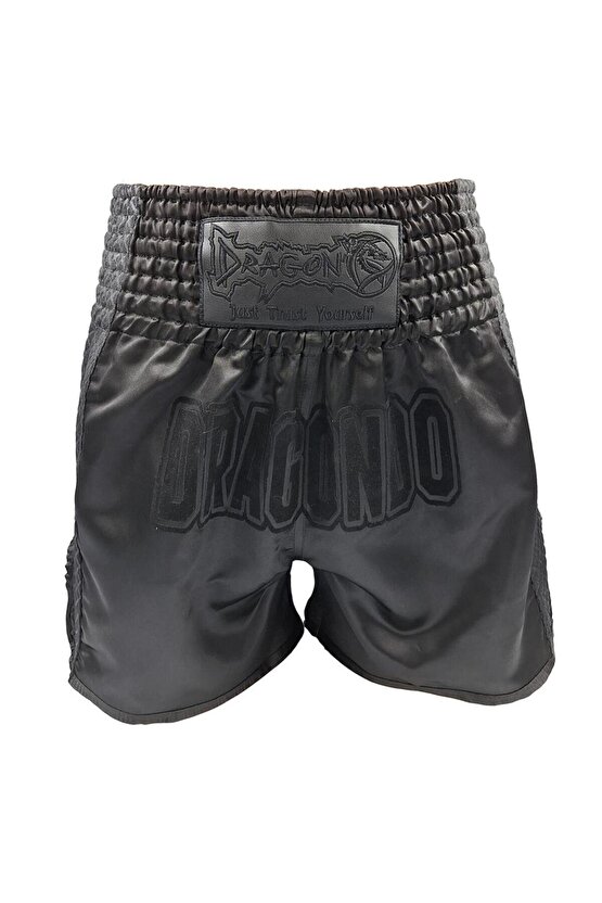 MT3025 Black Night Muay Thai Şortu Siyah Antrenman Şortu