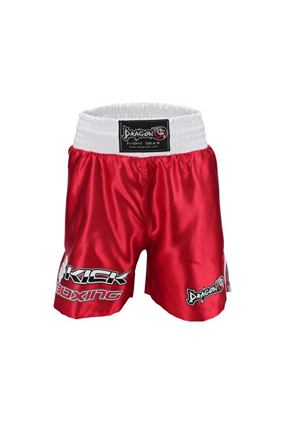 Kf1003 Kırmızı Kick Boks Şort ve Profesyonel Dişlik Kick Boxing Şort Seti