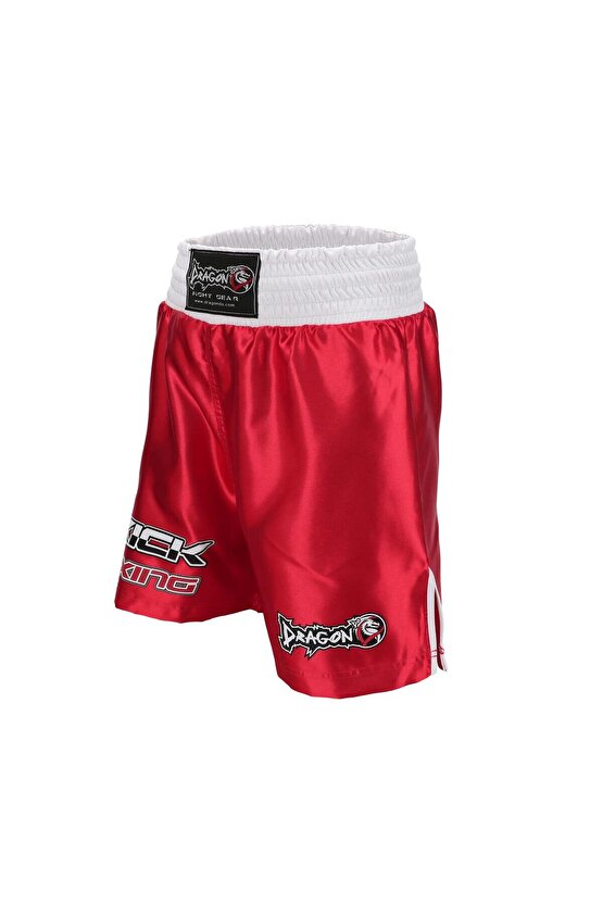 Kf1003 Kırmızı Kick Boks Şort ve Profesyonel Dişlik Kick Boxing Şort Seti
