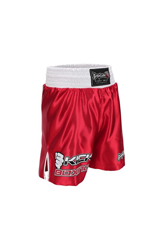 Kf1003 Kırmızı Kick Boks Şort ve Profesyonel Dişlik Kick Boxing Şort Seti