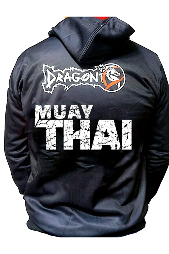 Kick Boks Süblime Baskı Kapüşonlu Sweatshirt