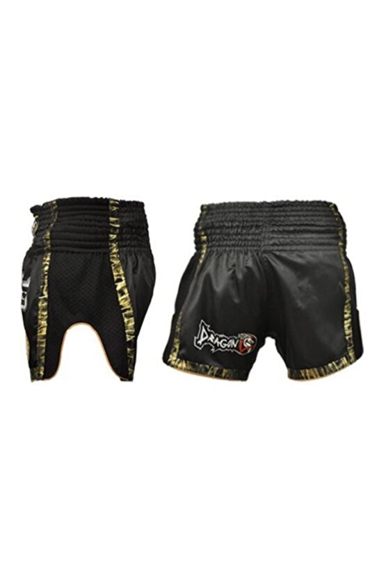 Unisex Siyah Muaythai Müsabaka Maç Şortu