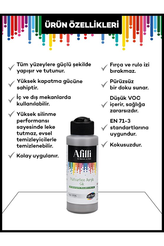 Afilli Multisurface Akrilik Ipeksi Mat 120 ml Çakıllı Kum