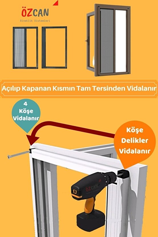 Plise Sineklik Pencere Sineklik Pileli Sürgülü