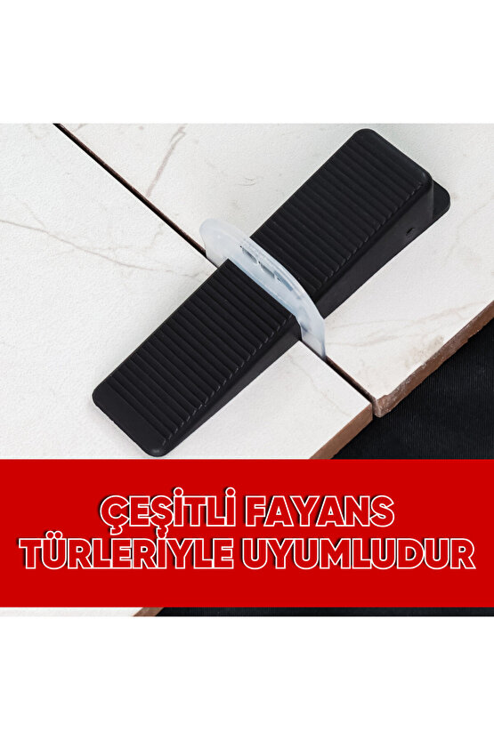 Fayans Seramik Seviye Tespit Derz Artısı Derz Klips Sabitleme Takozu 100 Adet