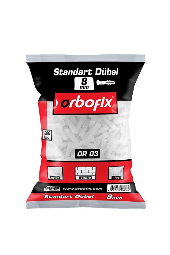 Or-03 Plastik Dübel 8 Mm ( 1000 Li )