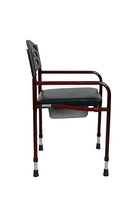 Deri Döşemeli Hasta Yaşlı Engelli Tuvaleti Ayaklı Klozet WC Yükseltici Seyyar Katlanabilir Tuvalet