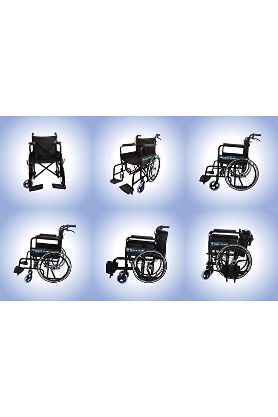 Wipperman marka Refakatçi Frenli Ekonomik Manuel Tekerlekli Sandalye