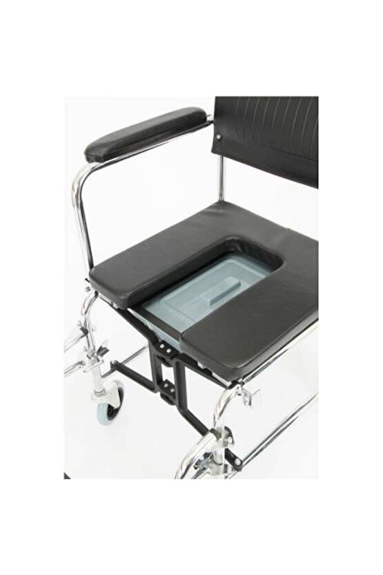 WE CHEM Klozetli Tuvaletli Tekerlekli Sandalye Engelli Hasta Banyo Tuvalet Sandalyesi