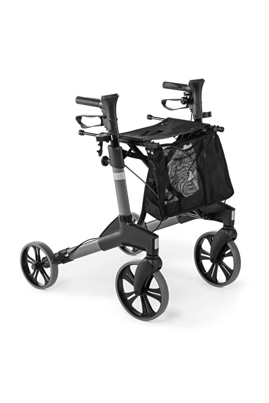Rolatör 4 Tekerli Yürüteç Rollatör Lüx Oturaklı Katlanabilir Lüx Alüminyum