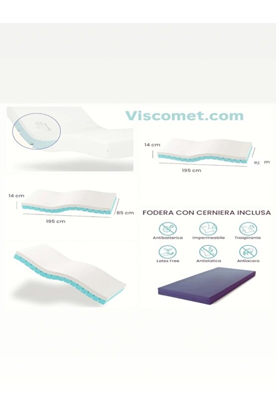 VİSCOMET HASTA YATAĞI VİSCO 85X195X14