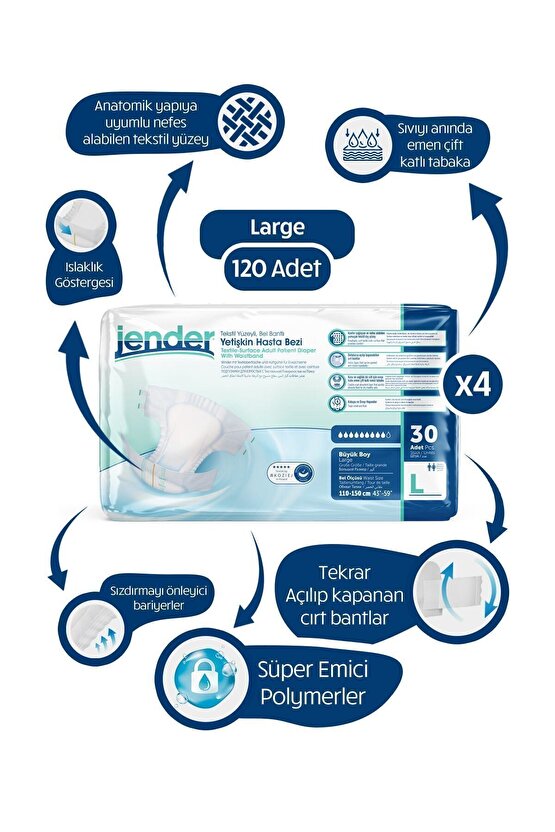 Bel Bantlı L 30lu 4 Paket 120 Adet