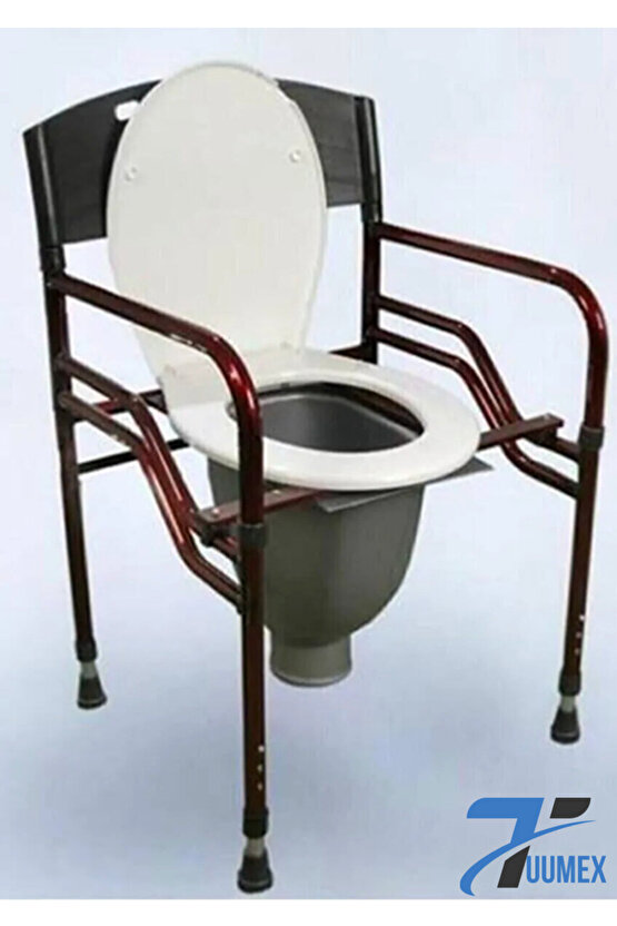 Hasta Lazımlığı Klozeti Tuvaleti Banyosu Direk Wc Seyyar Sandalyesi Katlanabilir Yükseklik Ayarlı