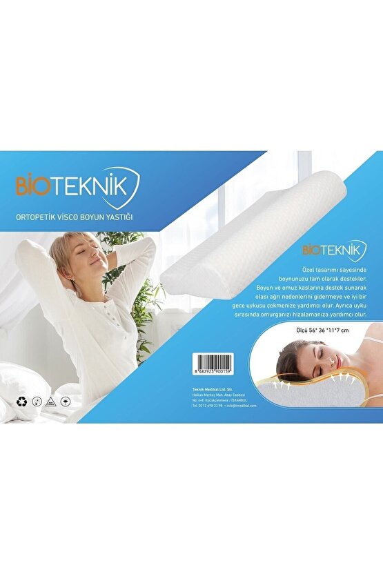 Ortopedik Visco Yastık Boyun Fıtığı Boyun Düzleşmesi Boyun Ağrısı Destekli Lüks Ortapedik Yastık.