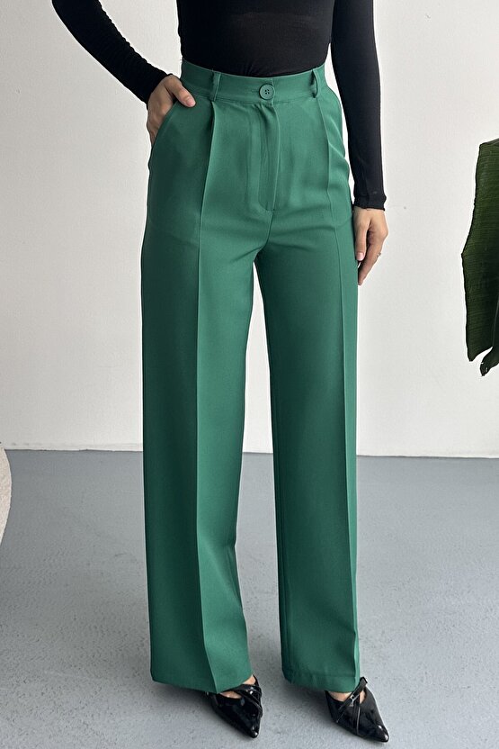 Kadın Palazzo Pantolon Oversize Orjinal Kesim - Yüksek Bel Geniş Paça Ofis ve Günlük Şık