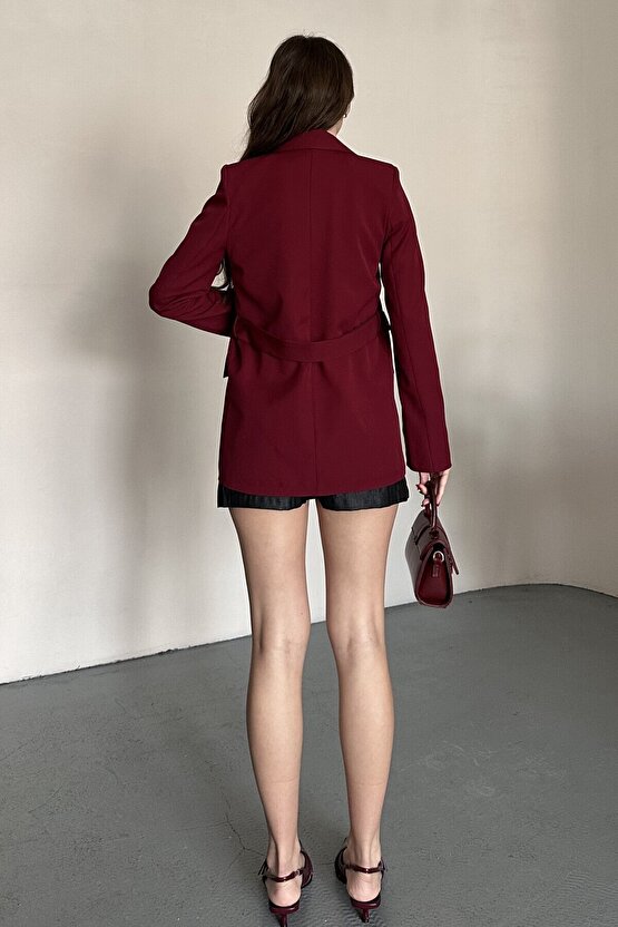 Kadın Blazer Ceket Kemerli Şık Model – Tek Düğmeli, Rahat Kalıp Casual