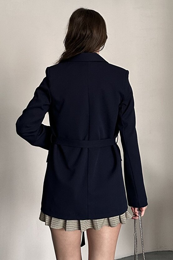 Kadın Blazer Ceket Kemerli Şık Model – Tek Düğmeli, Rahat Kalıp Casual
