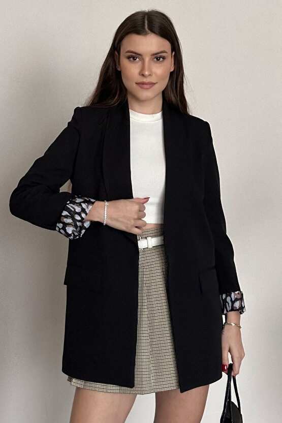 Kadın Blazer Ceket Oversize Uzun | Lepoar Astarlı Klasik Şık Ofis & Günlük