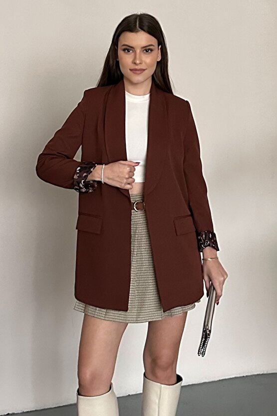 Kadın Blazer Ceket Oversize Uzun | Lepoar Astarlı Klasik Şık Ofis & Günlük