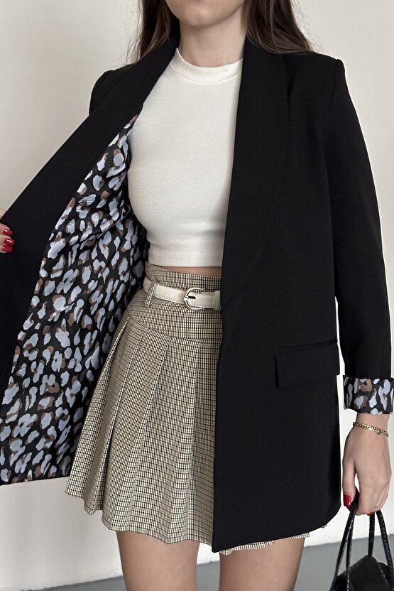 Kadın Blazer Ceket Oversize Uzun | Lepoar Astarlı Klasik Şık Ofis & Günlük