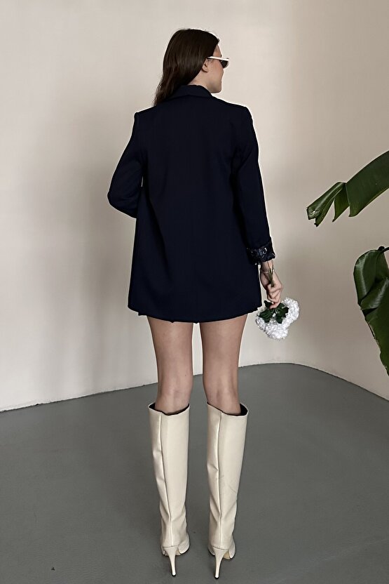 Kadın Blazer Ceket Oversize Uzun | Lepoar Astarlı Klasik Şık Ofis & Günlük