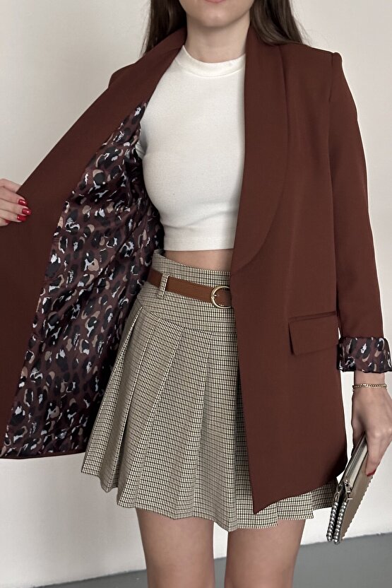 Kadın Blazer Ceket Oversize Uzun | Lepoar Astarlı Klasik Şık Ofis & Günlük