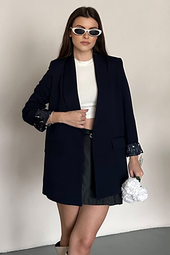 Kadın Blazer Ceket Oversize Uzun | Lepoar Astarlı Klasik Şık Ofis & Günlük