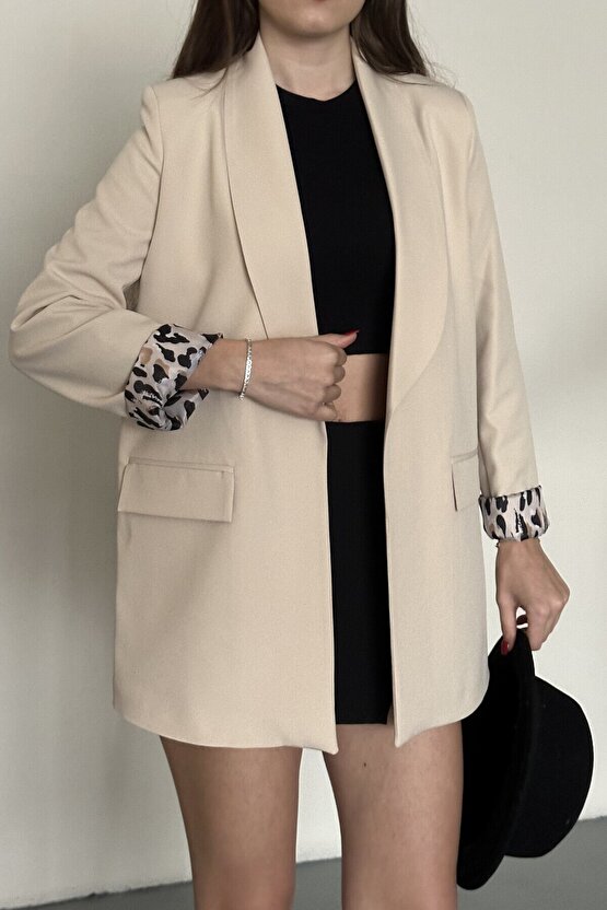 Kadın Blazer Ceket Oversize Uzun | Lepoar Astarlı Klasik Şık Ofis & Günlük