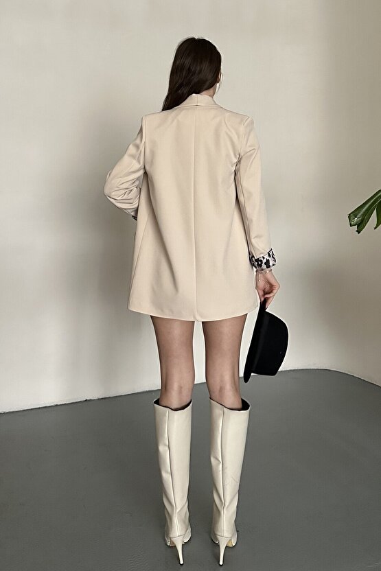 Kadın Blazer Ceket Oversize Uzun | Lepoar Astarlı Klasik Şık Ofis & Günlük