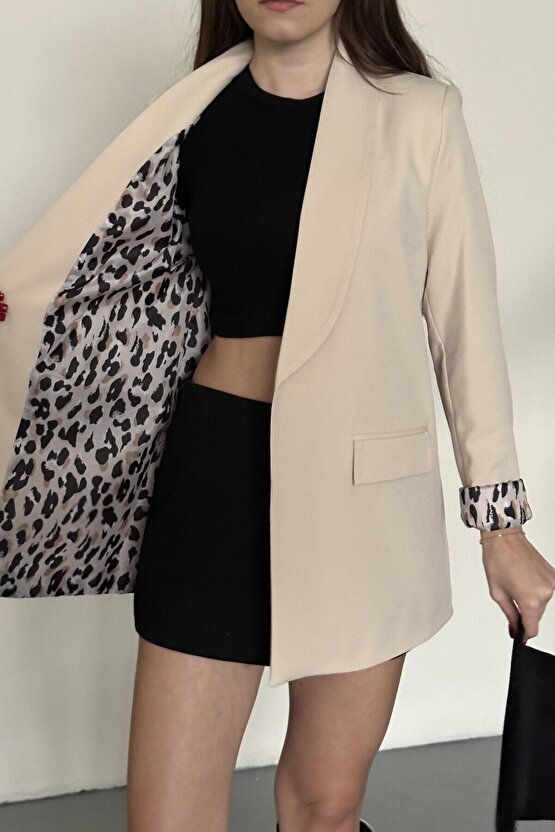 Kadın Blazer Ceket Oversize Uzun | Lepoar Astarlı Klasik Şık Ofis & Günlük