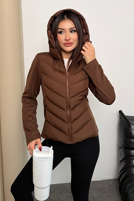 Kadın Kapüşonlu Şişme Mont Range Rover Mom Ceket