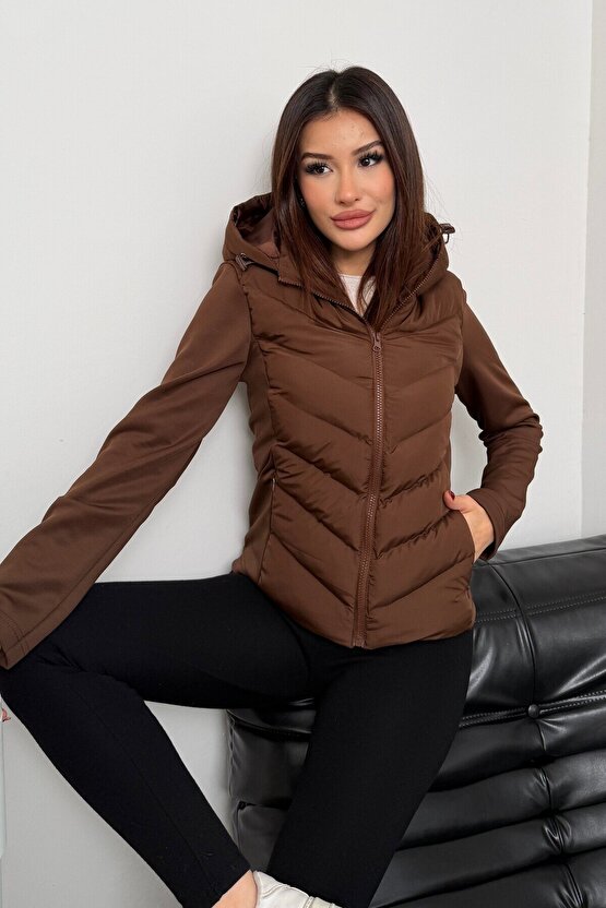 Kadın Kapüşonlu Şişme Mont Range Rover Mom Ceket