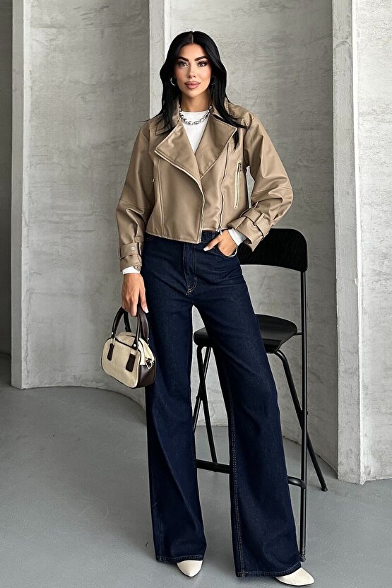 Balon Kol Deri Ceket