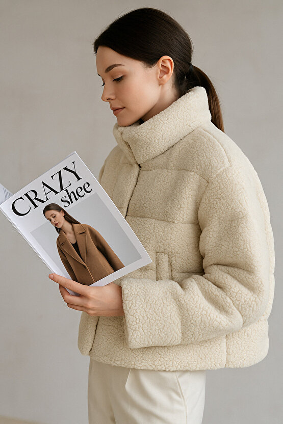 Peluş Yumuşak Kumaş Kabartma Mont