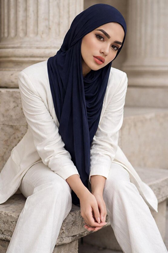 Lacivert Bandana Bone Şal