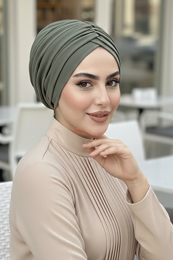 Kuşkonmaz Yeşil Büzgülü Salaş Bone